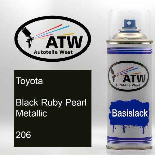 Toyota, Black Ruby Pearl Metallic, 206: 400ml Sprühdose, von ATW Autoteile West.